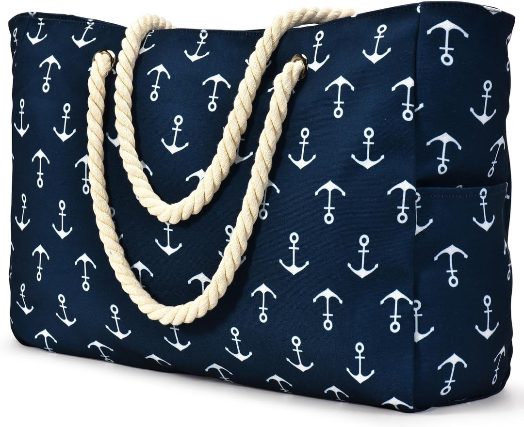 Women's waterproof large tote bag with secure zipped storage.