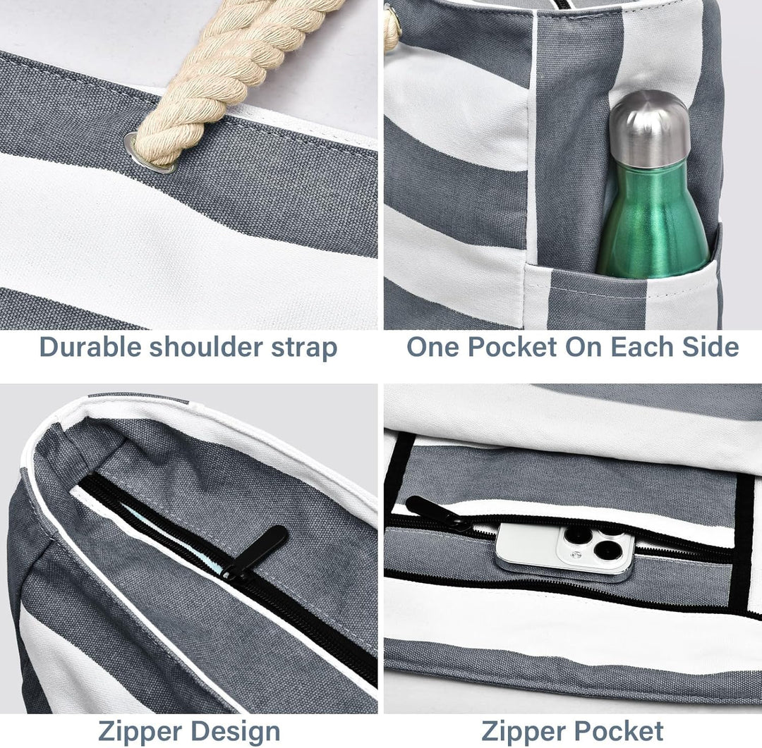 Secure zippered women's waterproof large capacity bag.