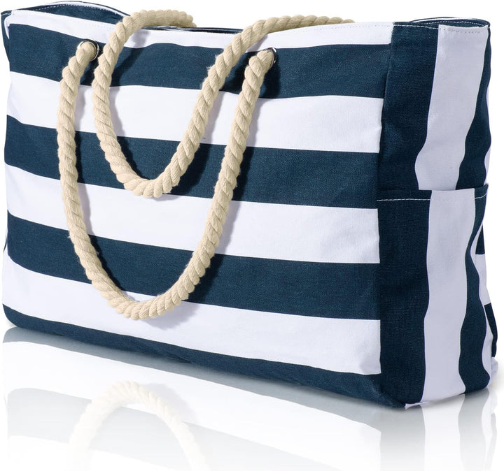 Women's waterproof tote with robust, smooth zipper closure.
