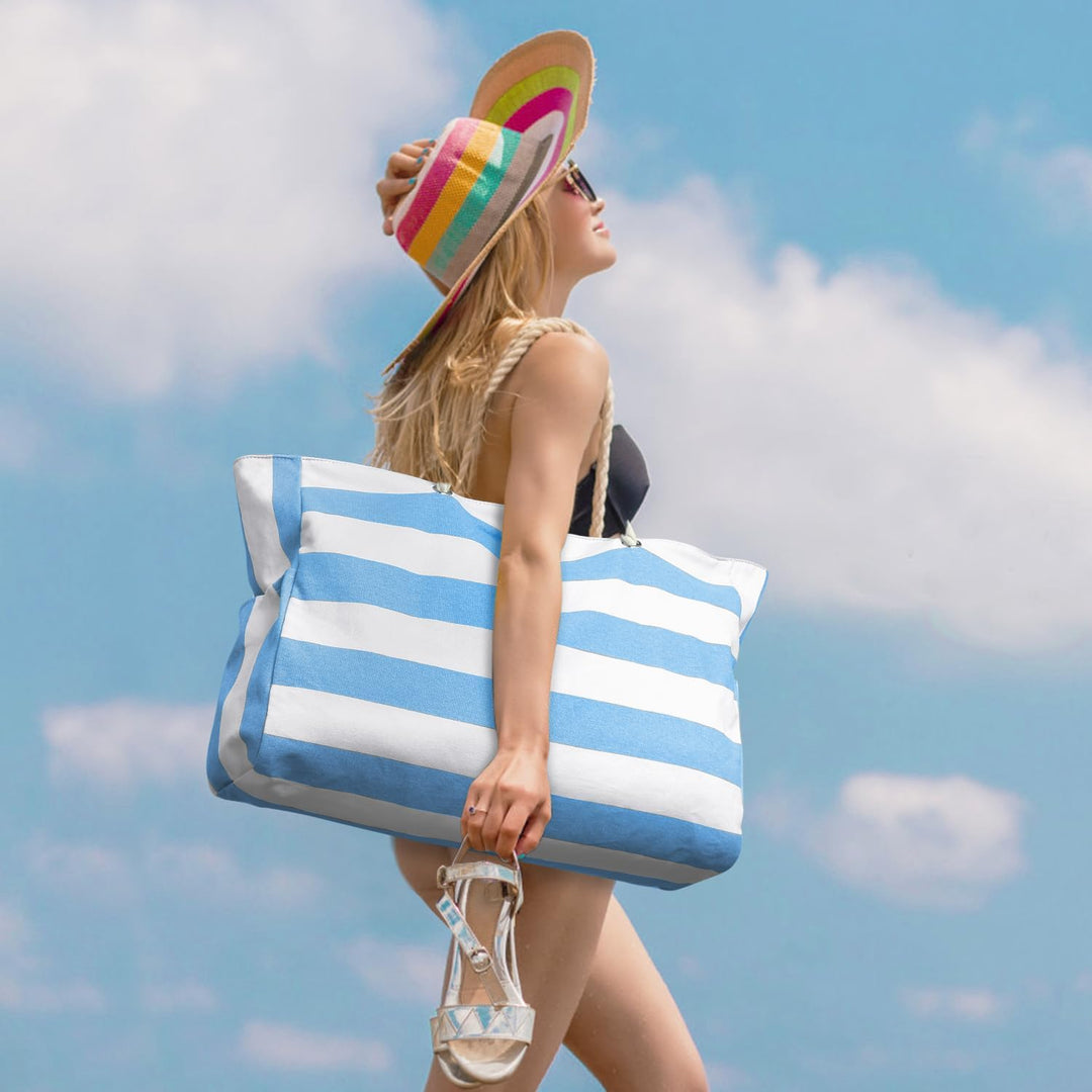 Secure zippered waterproof women's travel tote, peace of mind.