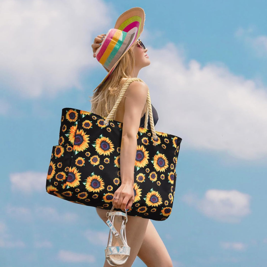 Secure zippered waterproof women's large tote, robust design.