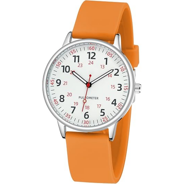 Stylish & practical women's professional nurses watch, waterproof, comfy silicone band.