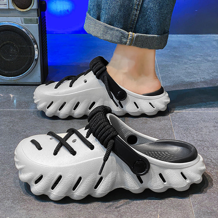Laced Wayfarer clogs for women, perfect casual footwear for everyday comfort.