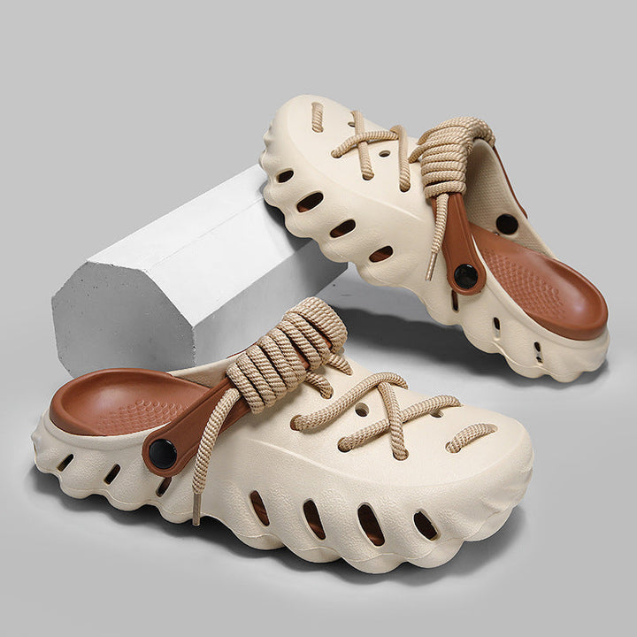 Breathable women's clogs, Wayfarer design with laces, ideal for everyday style.