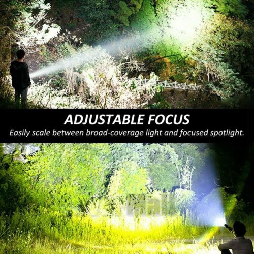 Powerful XHP90 LED tactical flashlight with USB charging feature & emergency light