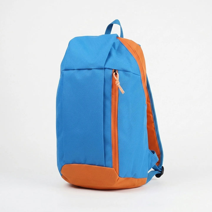 Bright yellow compact daypack with front pocket. Unisex design, perfect for travel, gym, and casual use.
