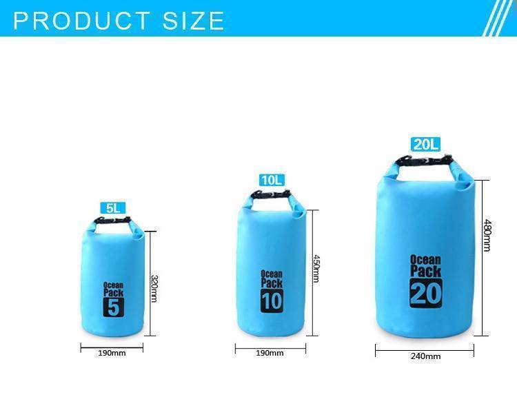 Green waterproof dry bag, versatile outdoor storage for hiking and travel.
