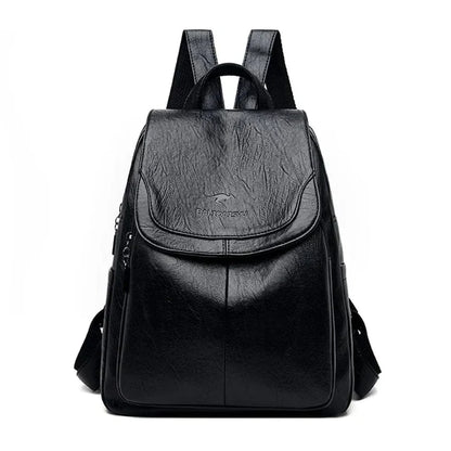 "Zaino in pelle marrone elegante e spazioso con chiusura a cerniera, ideale per donna moderna e multifunzionale."