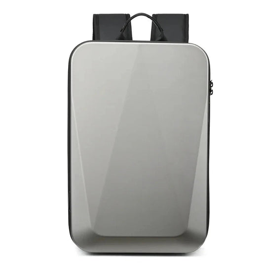 "Zaino laptop antifurto unisex, impermeabile, espandibile, con porta USB, nero, design moderno, ideale per viaggiatori."