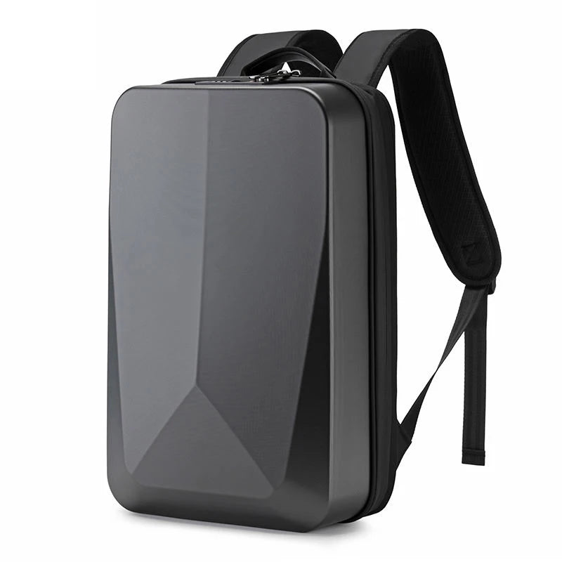 "Zaino laptop antifurto unisex, impermeabile, espandibile, con porta USB, nero, design moderno, ideale per viaggiatori."
