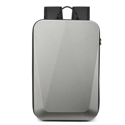"Zaino laptop antifurto unisex, impermeabile, espandibile, con porta USB, nero, design moderno, ideale per viaggiatori."