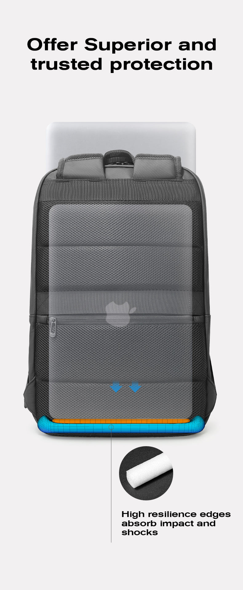 "Zaino uomo sottile impermeabile, colori eleganti, scomparto laptop 15,6 pollici, stile urbano, comfort garantito."
